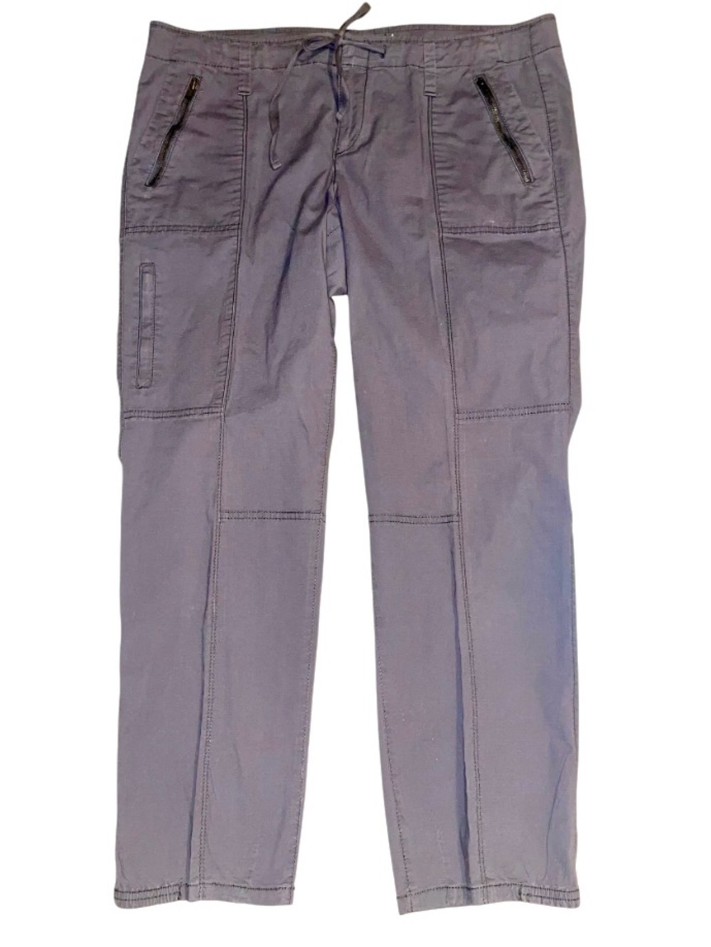 Ann Taylor LOFT Gray Zipper Pockets Cargo Utility Ankle Pants Size 8
